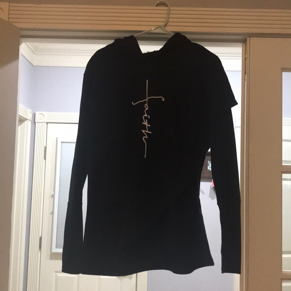 “Faith” black hooded sweatshirt